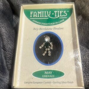 New vintage family ties boy birthstone pendant, May